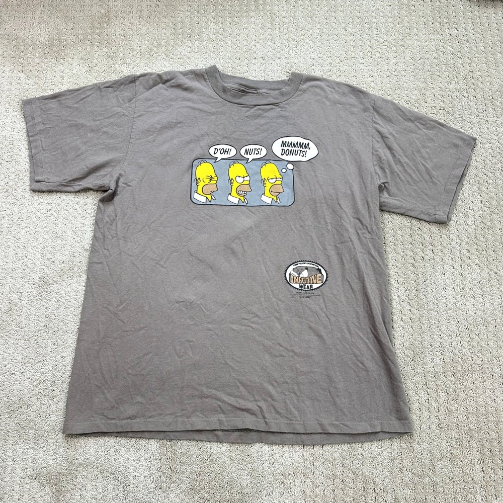 VTG Simpsons T-Shirt Mens XL Home D'oh Donuts 2000 Changes Tag Single Stitch Y2K